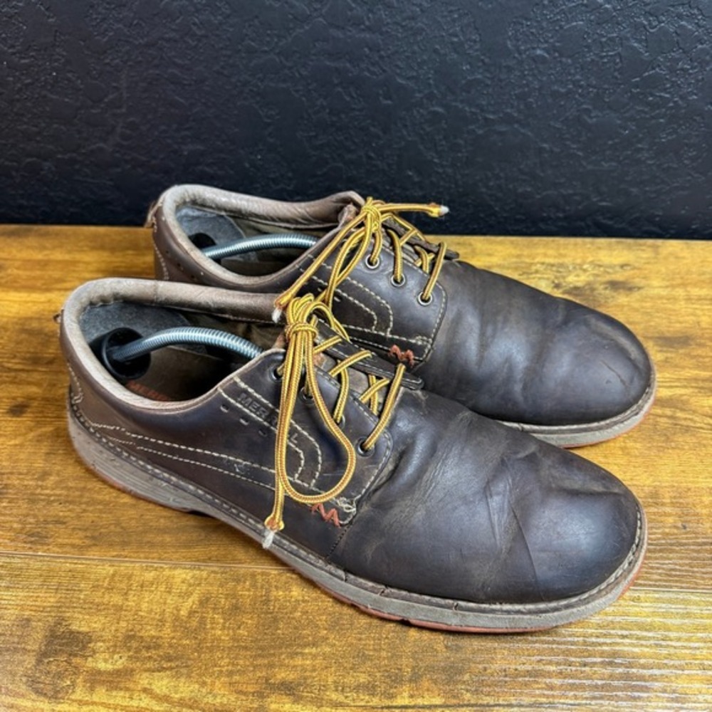Merrell Rant Discovery J42245‎ Brown Leather Casual Oxford Shoes Mens 13